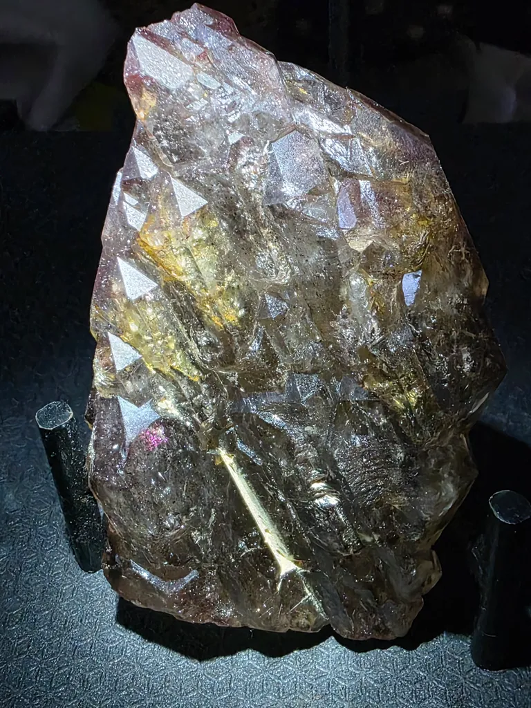 Pink f fire  smoky quartz with covelite inclusions floater image