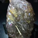 Pink f fire  smoky quartz with covelite inclusions floater - image 1