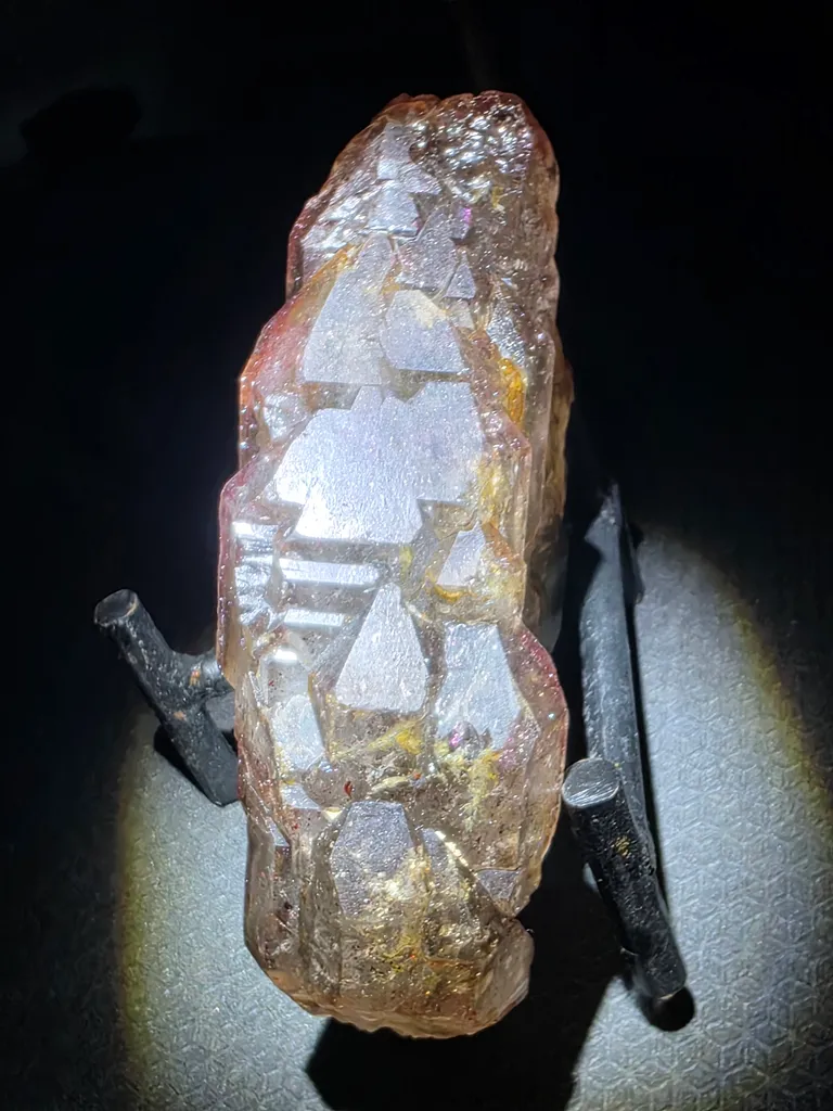 Pink f fire smoky quartz with covelite inclusions floater - image 7