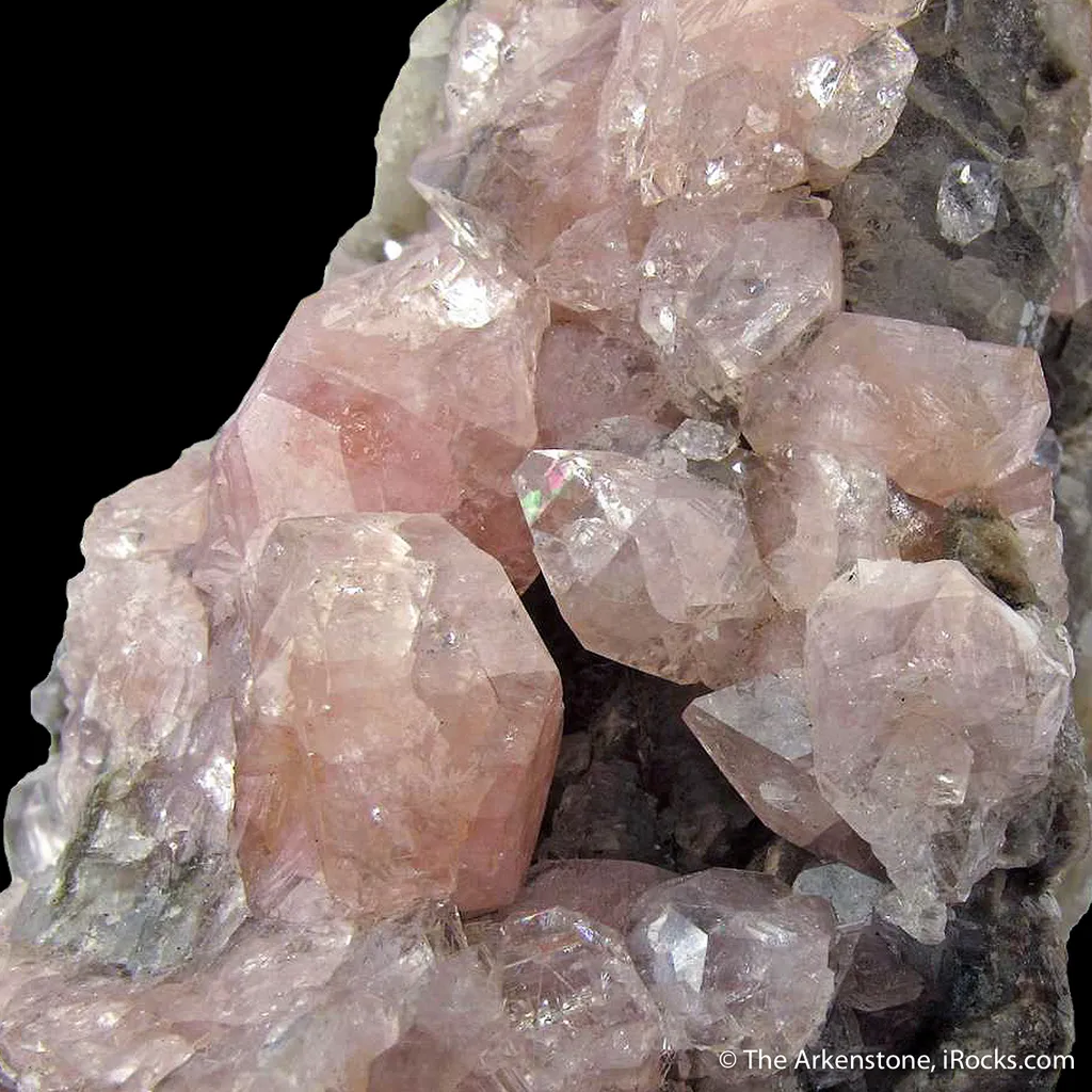 Pink Fluorapophyllite-(K) on Calcite image