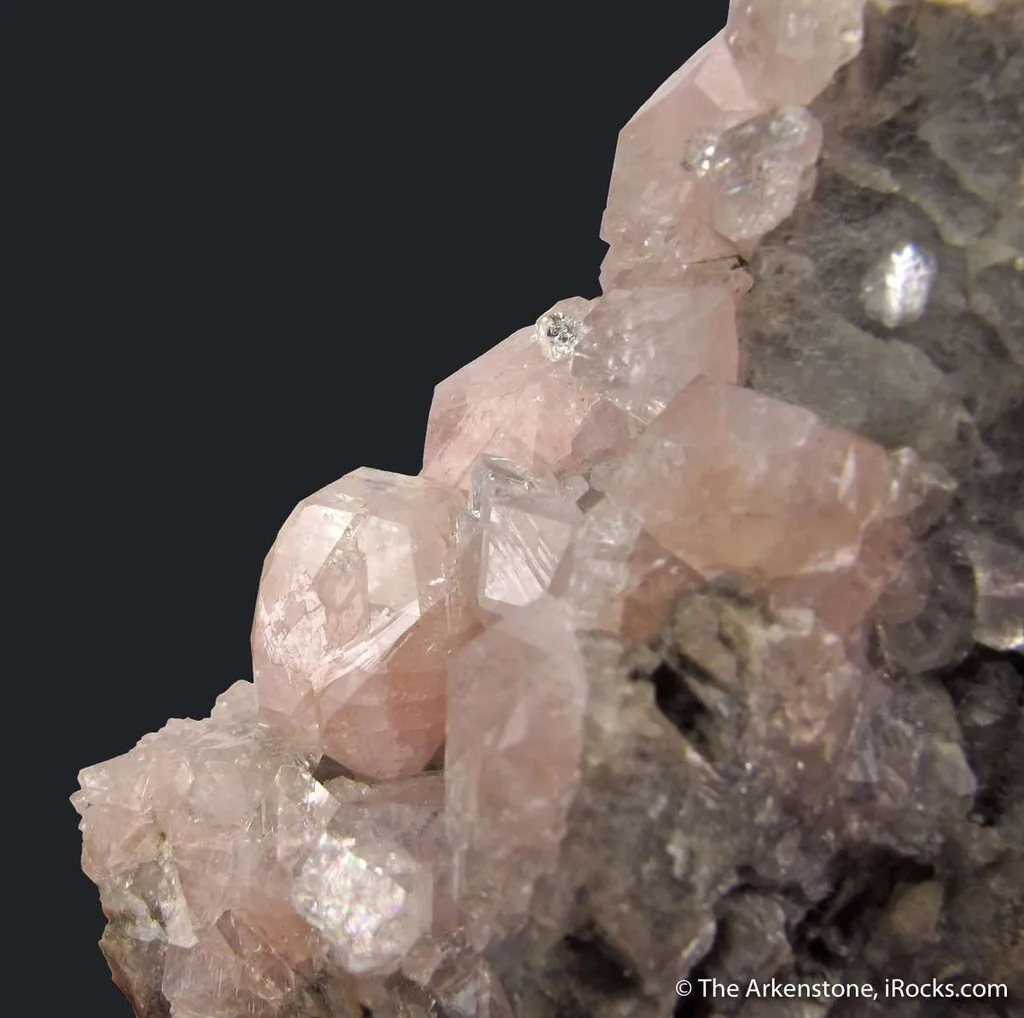 Pink Fluorapophyllite-(K) on Calcite - image 4