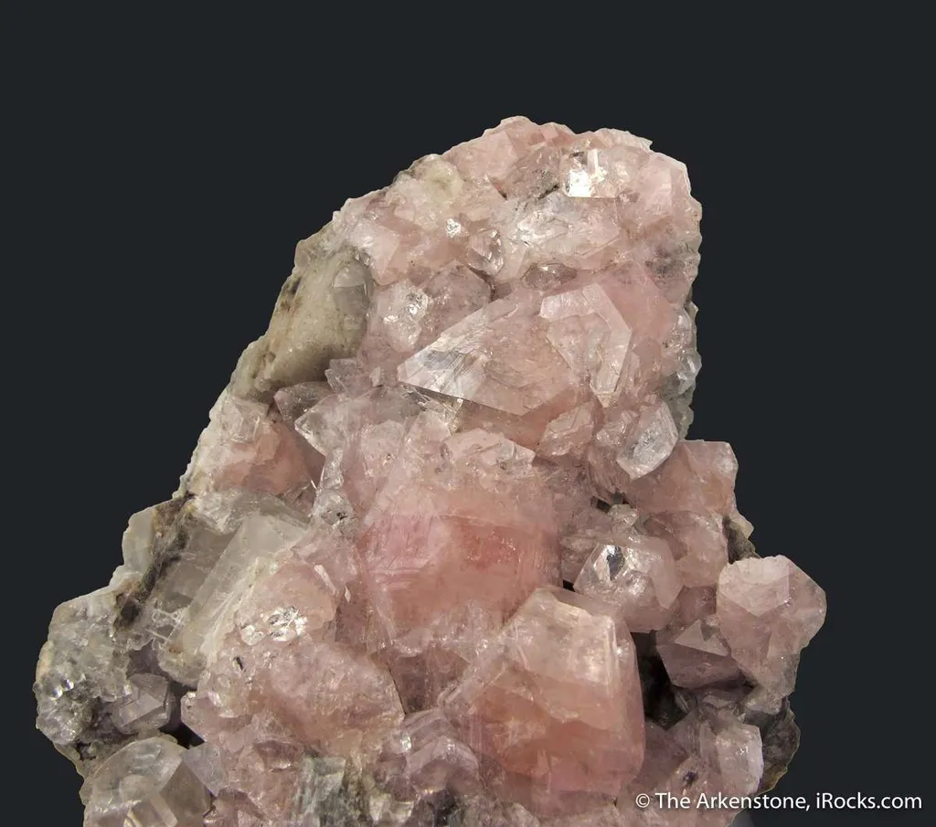 Pink Fluorapophyllite-(K) on Calcite - image 3