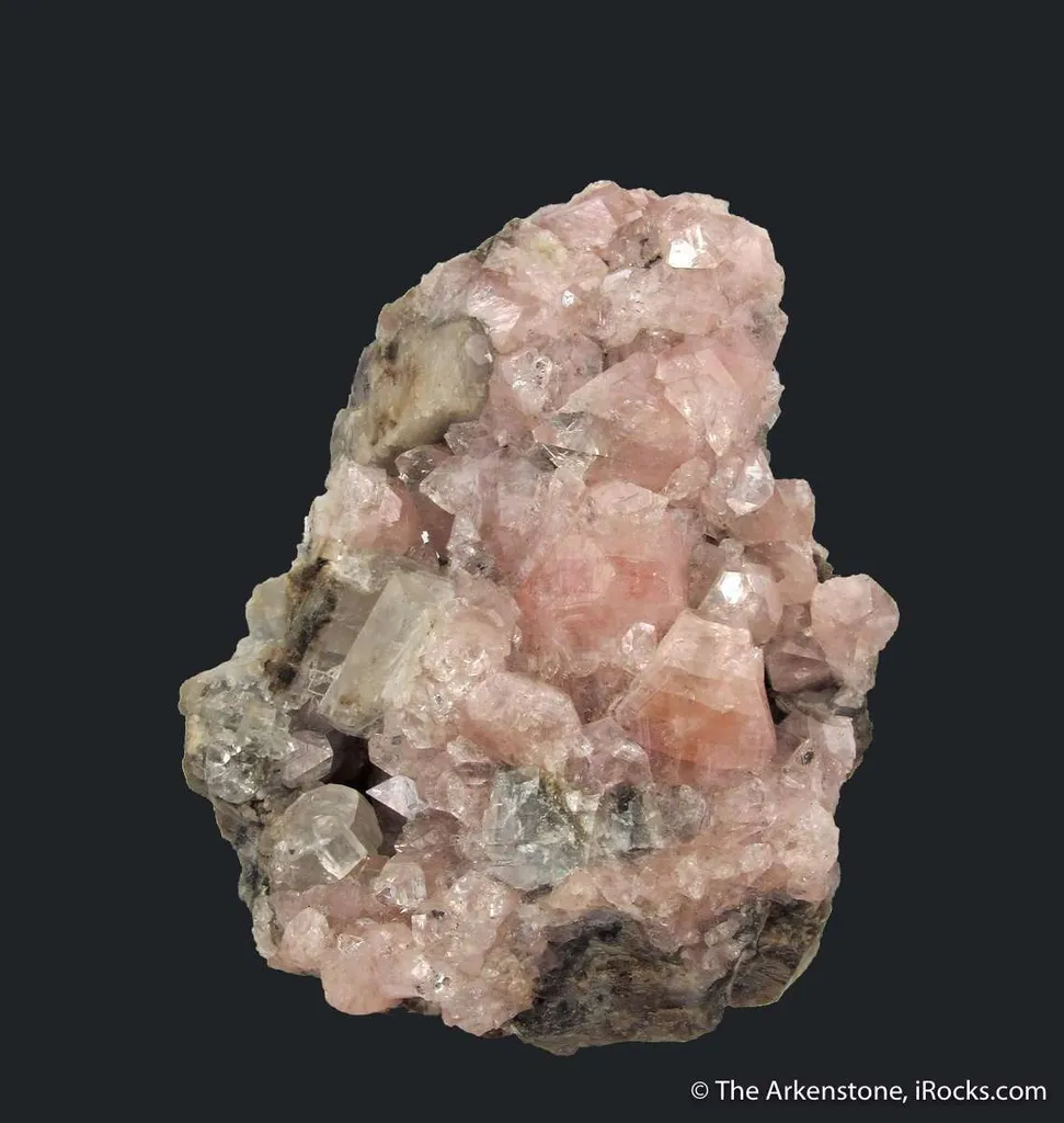 Pink Fluorapophyllite-(K) on Calcite - image 2