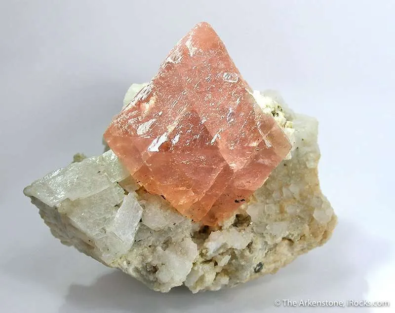 Pink Fluorite on Adularia image