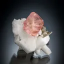 Pink Fluorite on Albite and Muscovite - image 1