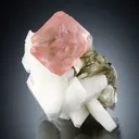 Pink Fluorite on Albite and Muscovite - image 2