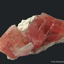Pink Fluorite on Albite and Quartz - image 4