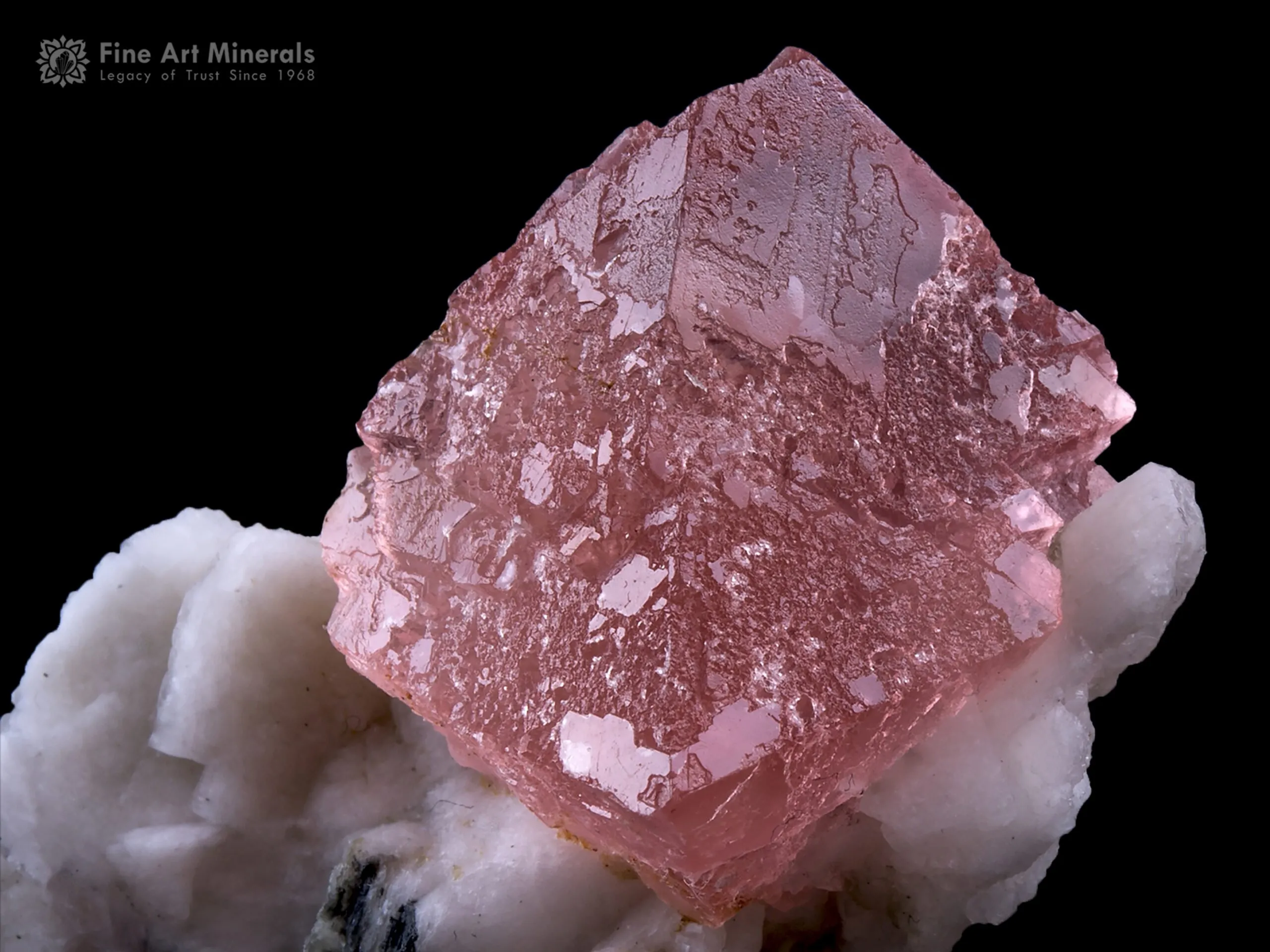 Pink Fluorite on Albite from Nagar Pakistan - image 2