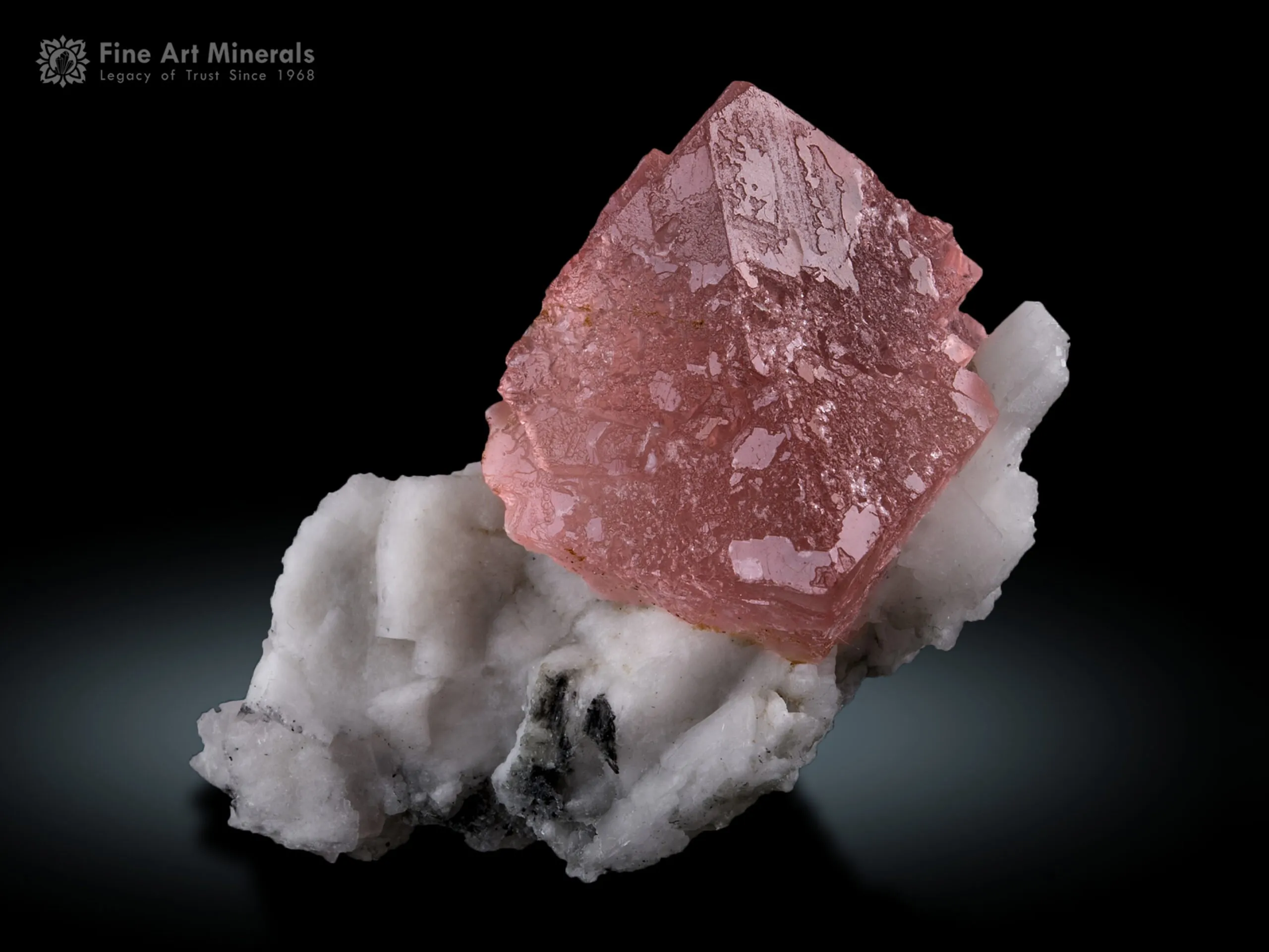 Pink Fluorite on Albite from Nagar Pakistan - image 1