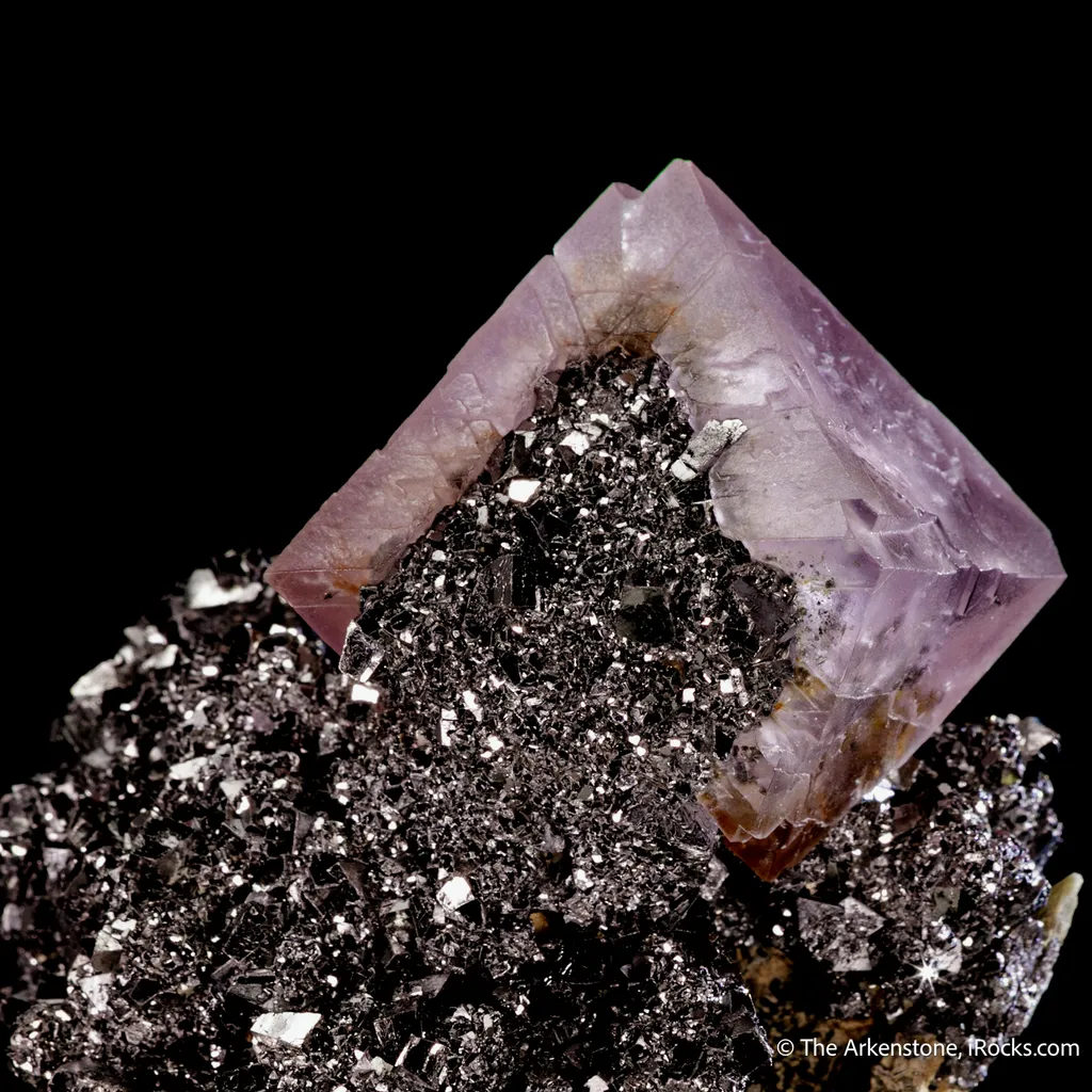 Pink Fluorite on Arsenopyrite image