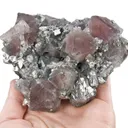 Pink Fluorite on Arsenopyrite - image 4