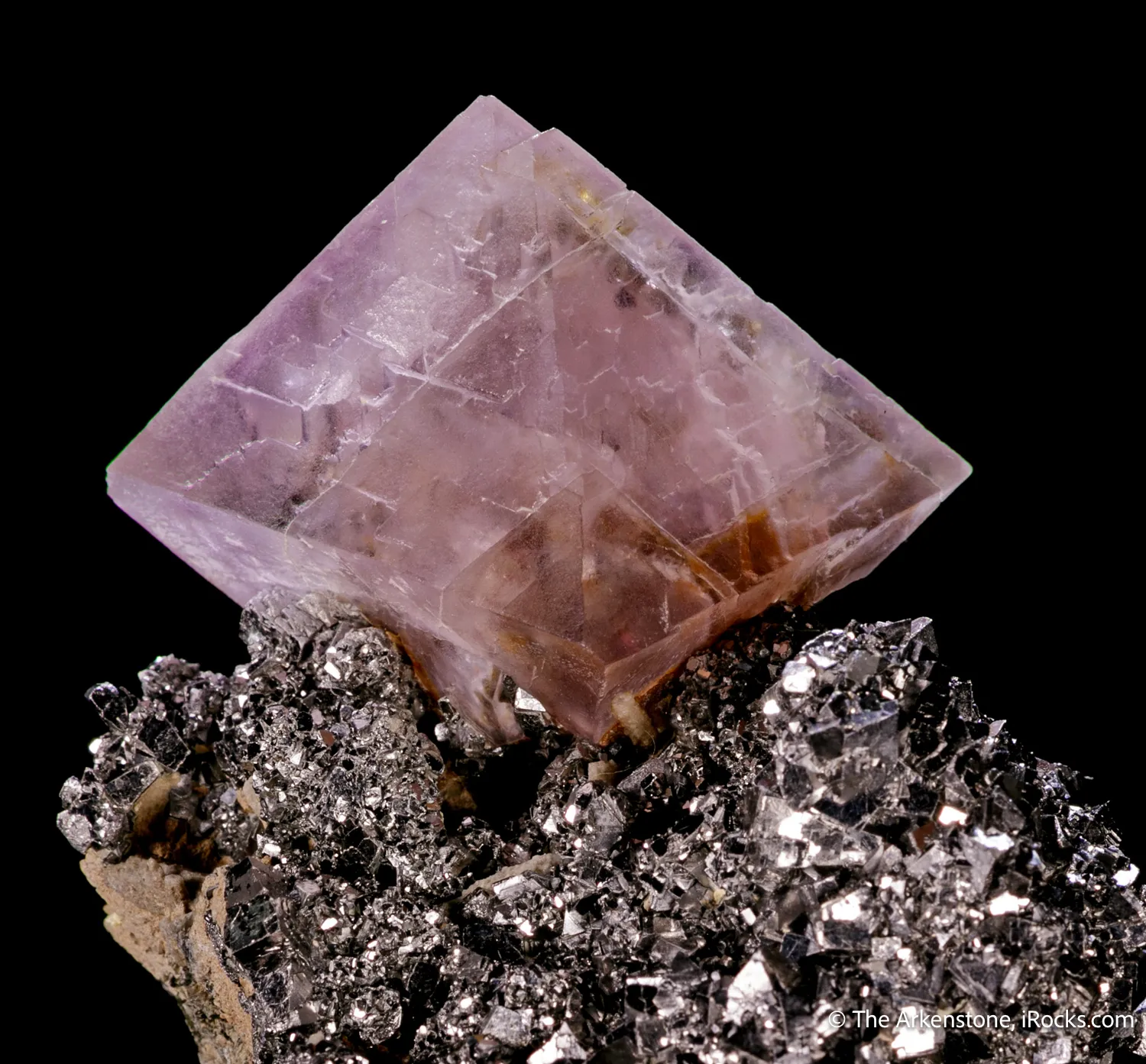 Pink Fluorite on Arsenopyrite - image 6