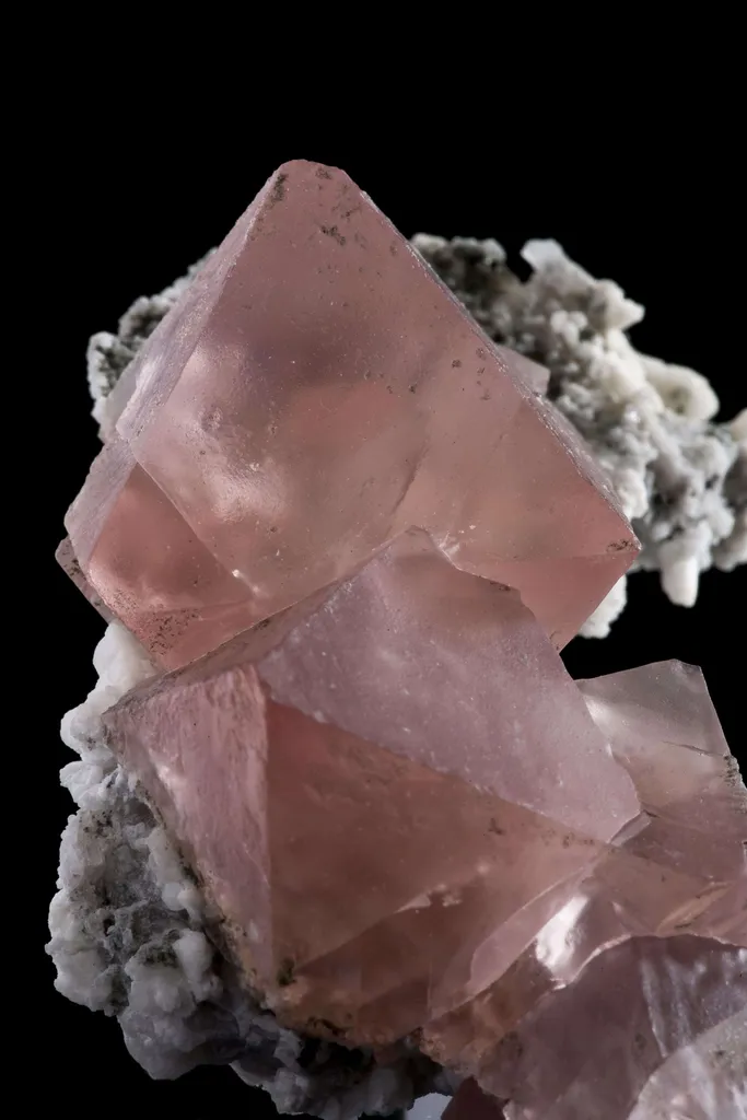 Pink Fluorite on Feldspar - image 2