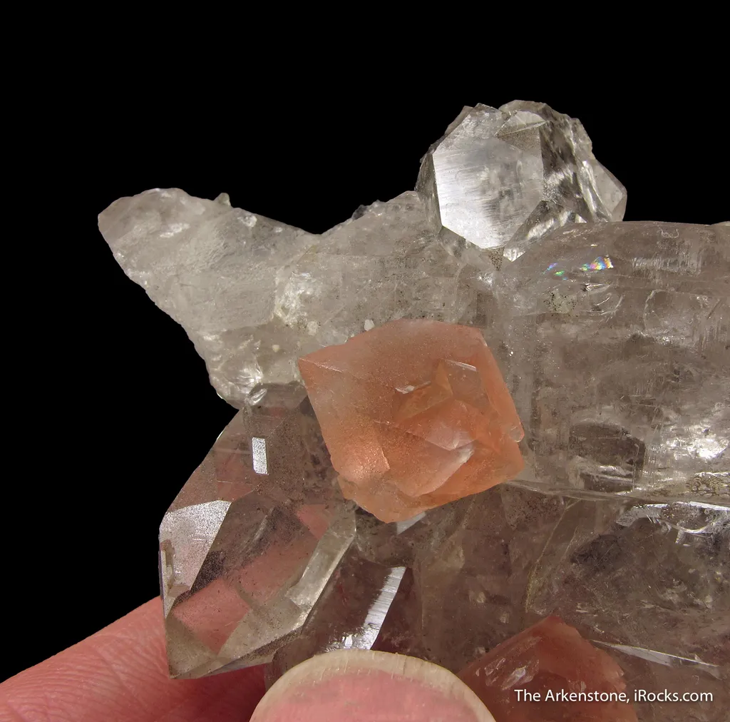 Pink Fluorite on Quartz - image 3