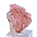 Pink Fluorite on Quartz from Mont-Blanc, France. Aesthetic crystals of translucent pastel pink alpine fluorite on bright, transparent quartz - image 5