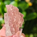 Pink Fluorite on Quartz from Mont-Blanc, France. Aesthetic crystals of translucent pastel pink alpine fluorite on bright, transparent quartz - image 8