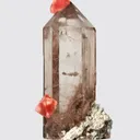 PINK FLUORITE ON SMOKY QUARTZ Tiefengletscher, Furka, Uri, Switzerland - image 2