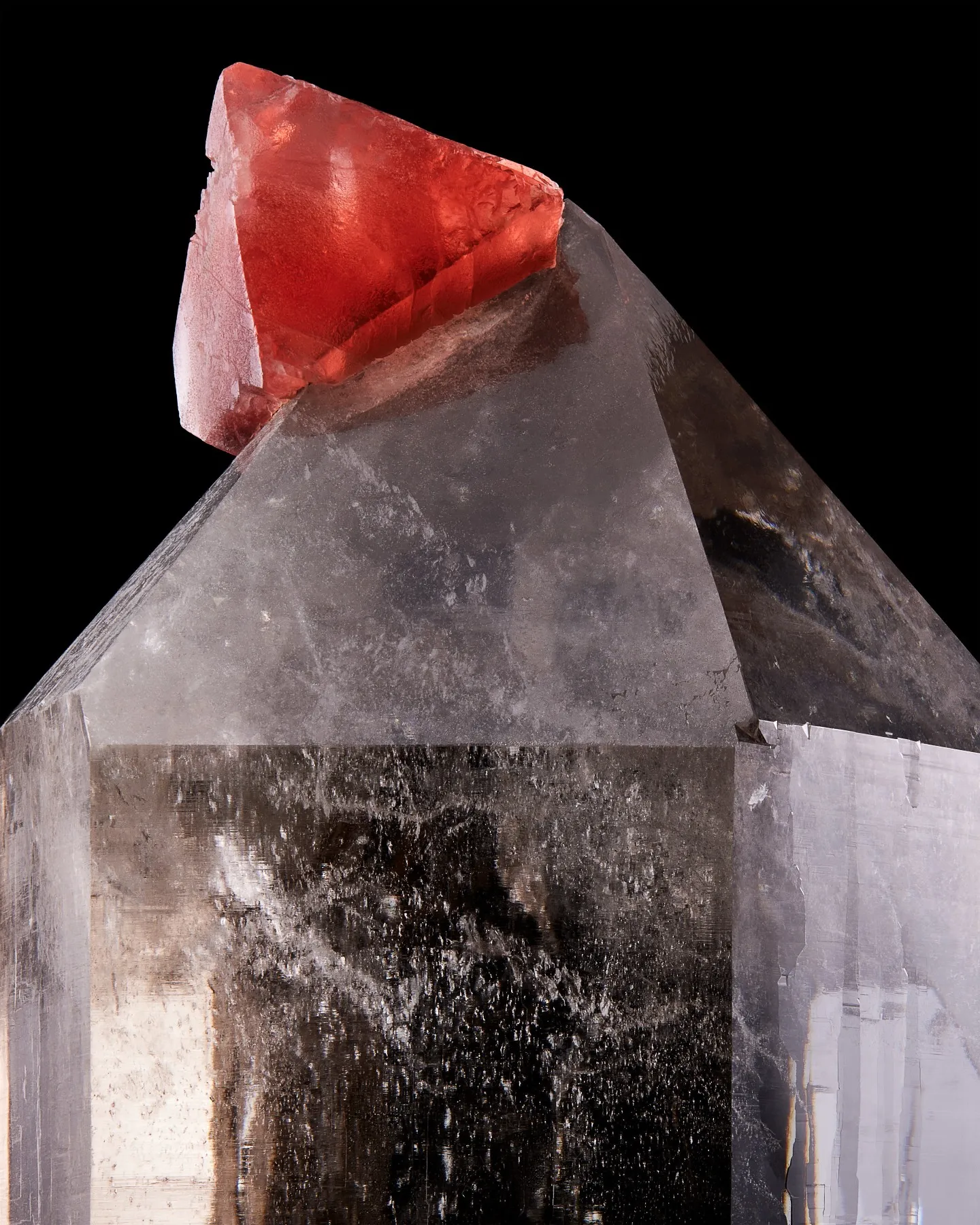 PINK FLUORITE ON SMOKY QUARTZ Tiefengletscher, Furka, Uri, Switzerland - image 4