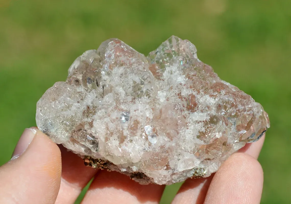 Pink Fluorite & Pyrite 118 grams - Huanzala Mine, Huanzala, Bolognesi Province, Ancash, Peru - image 2