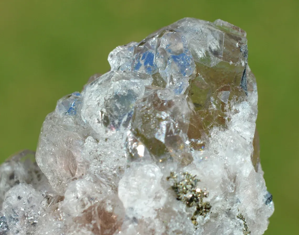 Pink Fluorite & Pyrite 118 grams - Huanzala Mine, Huanzala, Bolognesi Province, Ancash, Peru - image 4