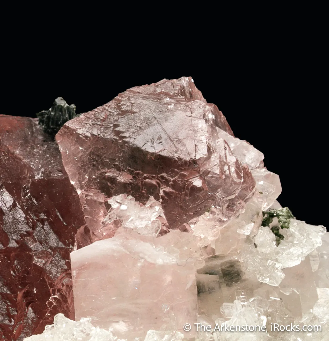 Pink Fluorite with Calcite, Clinochlore and Prehnite - image 6
