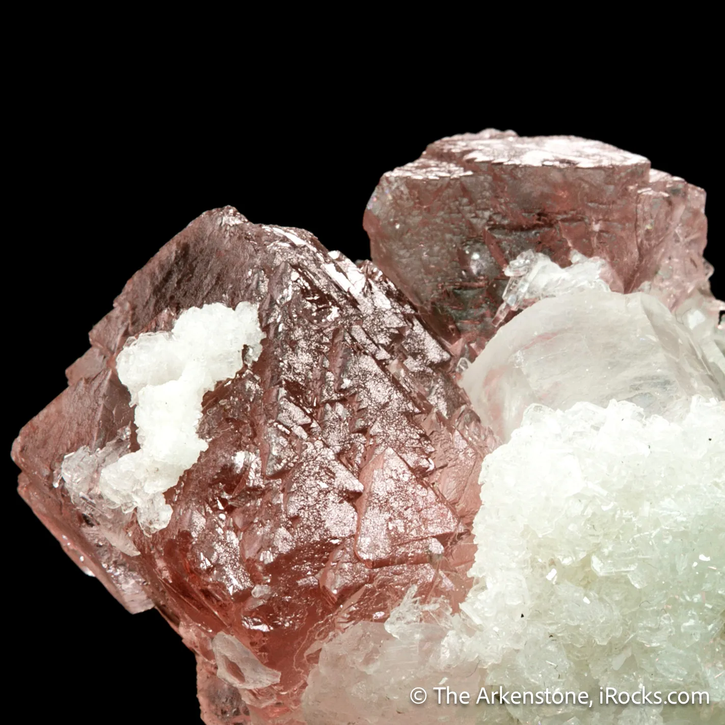 Pink Fluorite with Calcite, Clinochlore and Prehnite - image 4