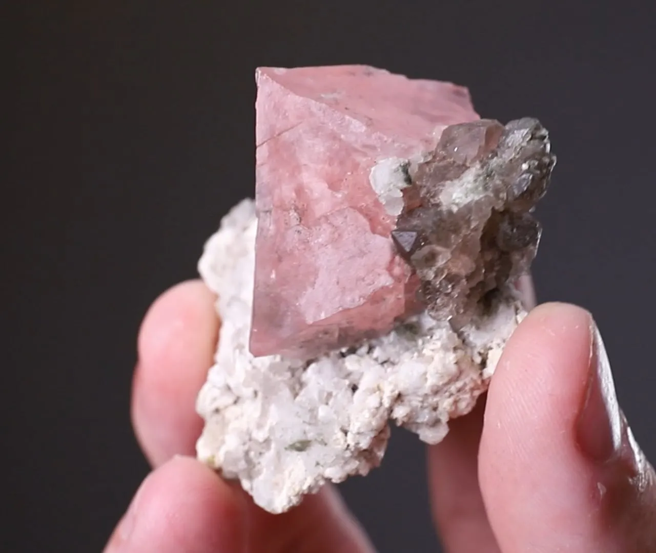 Pink Fluorite with Smoky Quartz - image 2