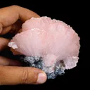 Pink Heulandite Crystal Cluster on Chalcedony – Jalgaon Zeolite Specimen - image 5