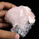 Pink Heulandite Crystal Cluster on Chalcedony – Jalgaon Zeolite Specimen - image 6