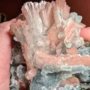 Pink Heulandite on Gray Chalcedony; Jalgaon, India - image 1