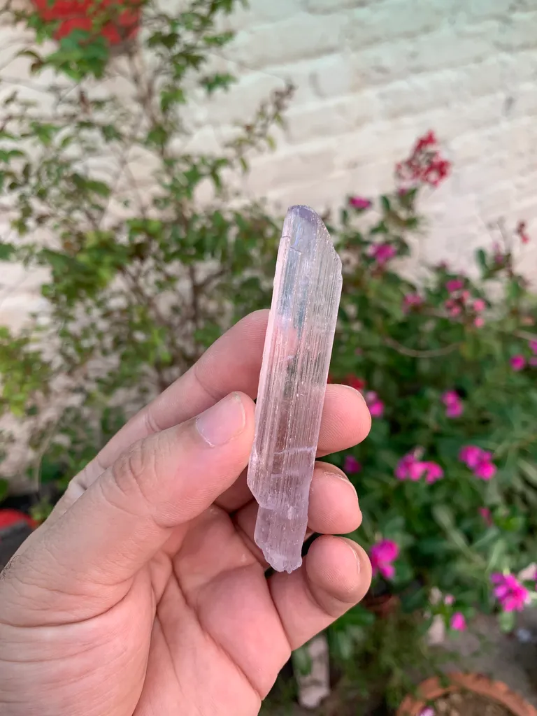 Pink Kunzite Crystal from Afghanistan , Sword Shape Crystal - image 3