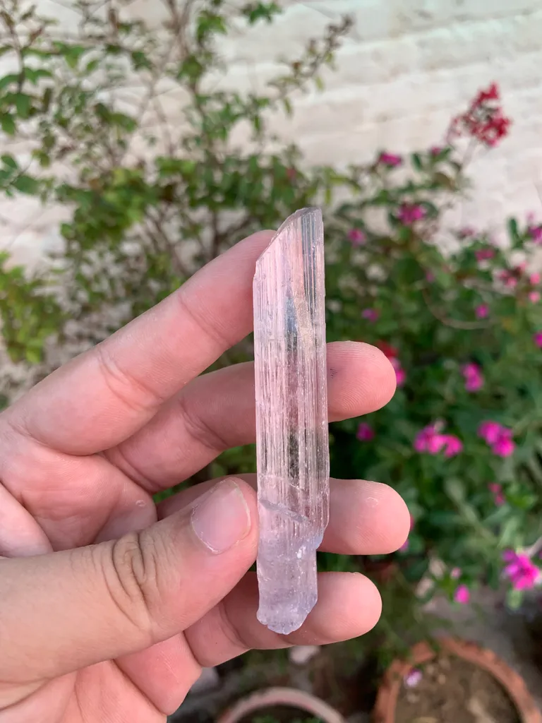 Pink Kunzite Crystal from Afghanistan , Sword Shape Crystal - image 8