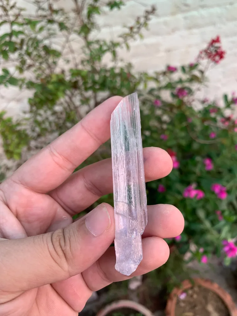 Pink Kunzite Crystal from Afghanistan , Sword Shape Crystal - image 7