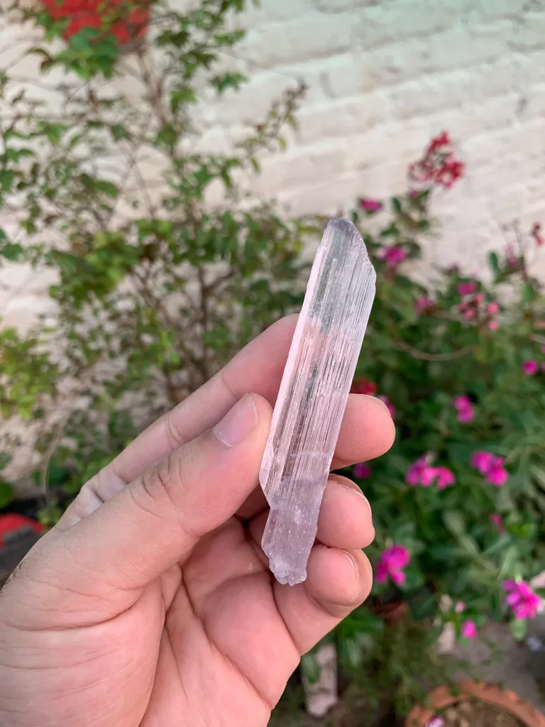 Pink Kunzite Crystal from Afghanistan , Sword Shape Crystal - image 2