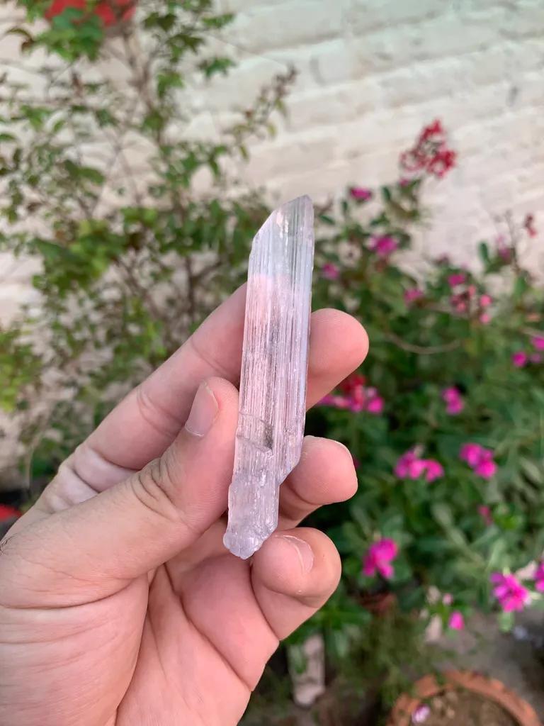 Pink Kunzite Crystal from Afghanistan , Sword Shape Crystal image