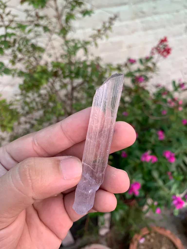 Pink Kunzite Crystal from Afghanistan , Sword Shape Crystal - image 6
