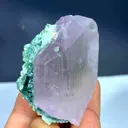 Pink Kunzite Crystal With Bluish Green Tourmaline Bunch @ Afghanistan - image 1
