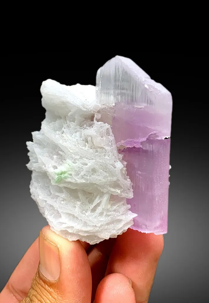 Pink Kunzite Crystal with Cleavelandite and Albite  Specimen from Afghanistan - 140 Gram image