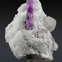 Pink kunzite on flower shape cleavelandite and quartz - image 2
