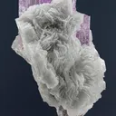 Pink kunzite on flower shape cleavelandite and quartz - image 1