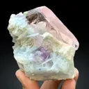 Pink Morganite with Green Tourmalines, Lepidolite and Cleavelandite Albite Specimen - 382 gram - image 4