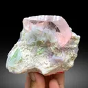Pink Morganite with Green Tourmalines, Lepidolite and Cleavelandite Albite Specimen - 382 gram - image 2