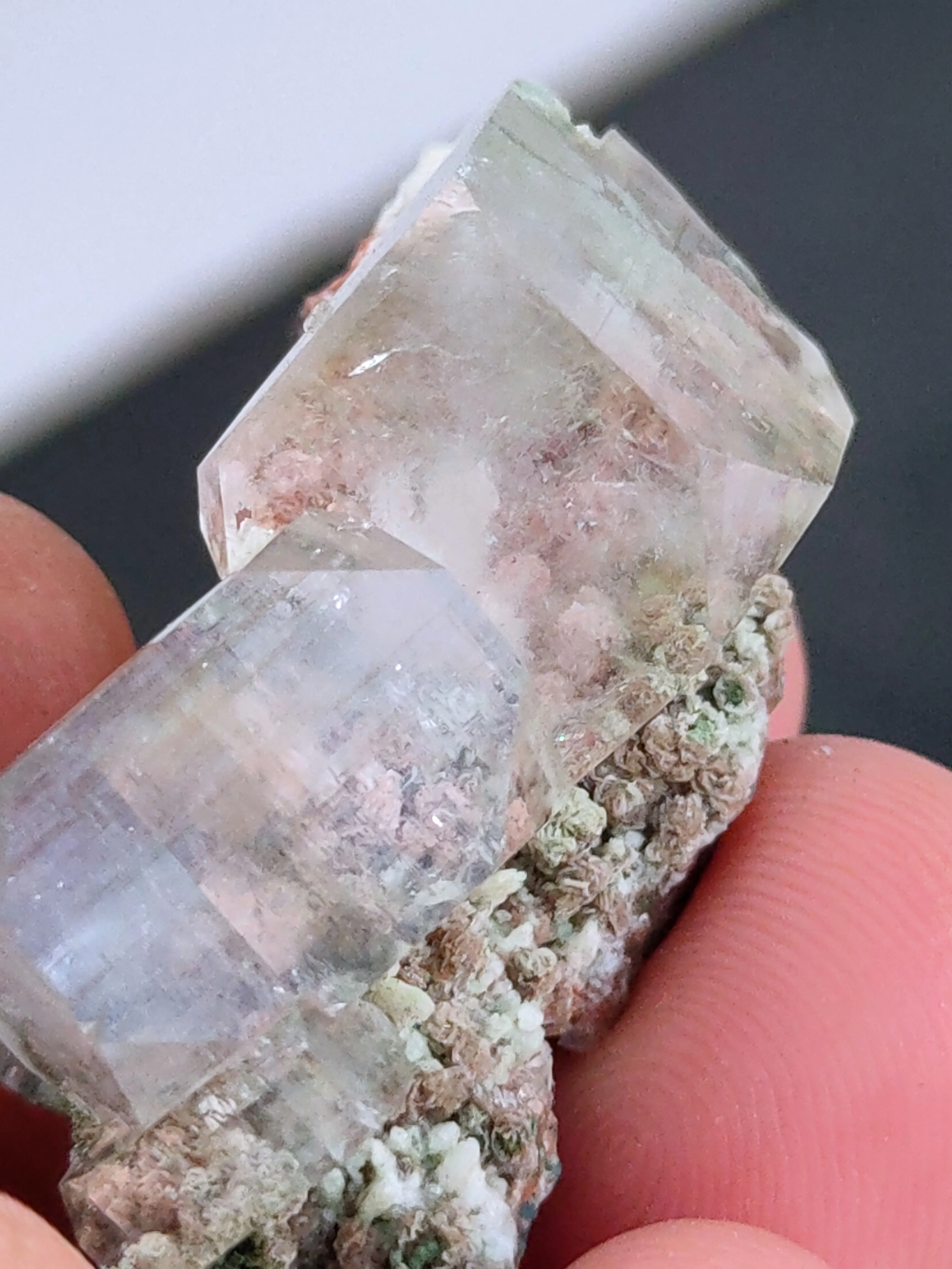 Pink Phantom Apophyllite with Chalcedony Natural Mineral specimen - image 4