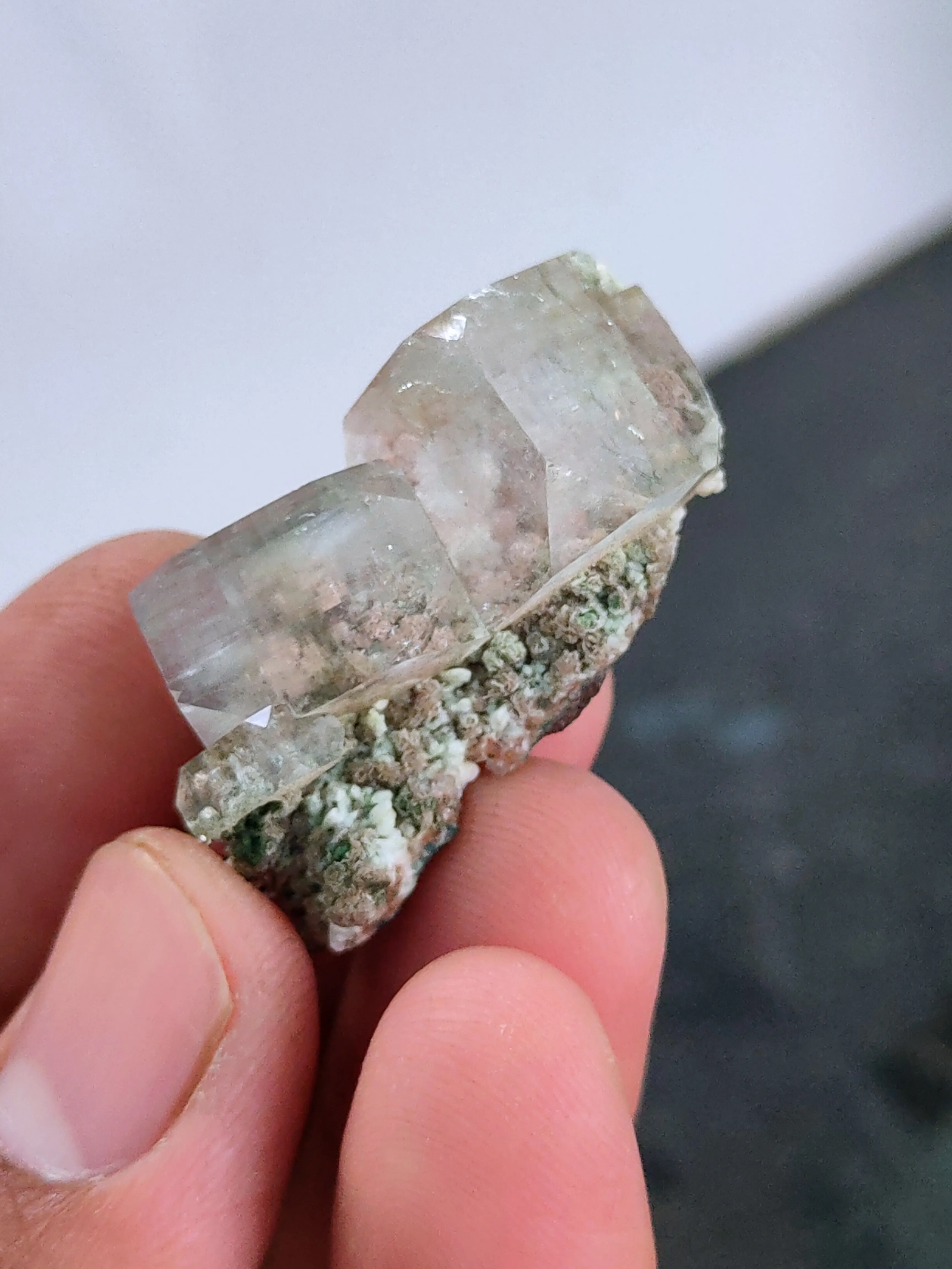 Pink Phantom Apophyllite with Chalcedony Natural Mineral specimen - image 5