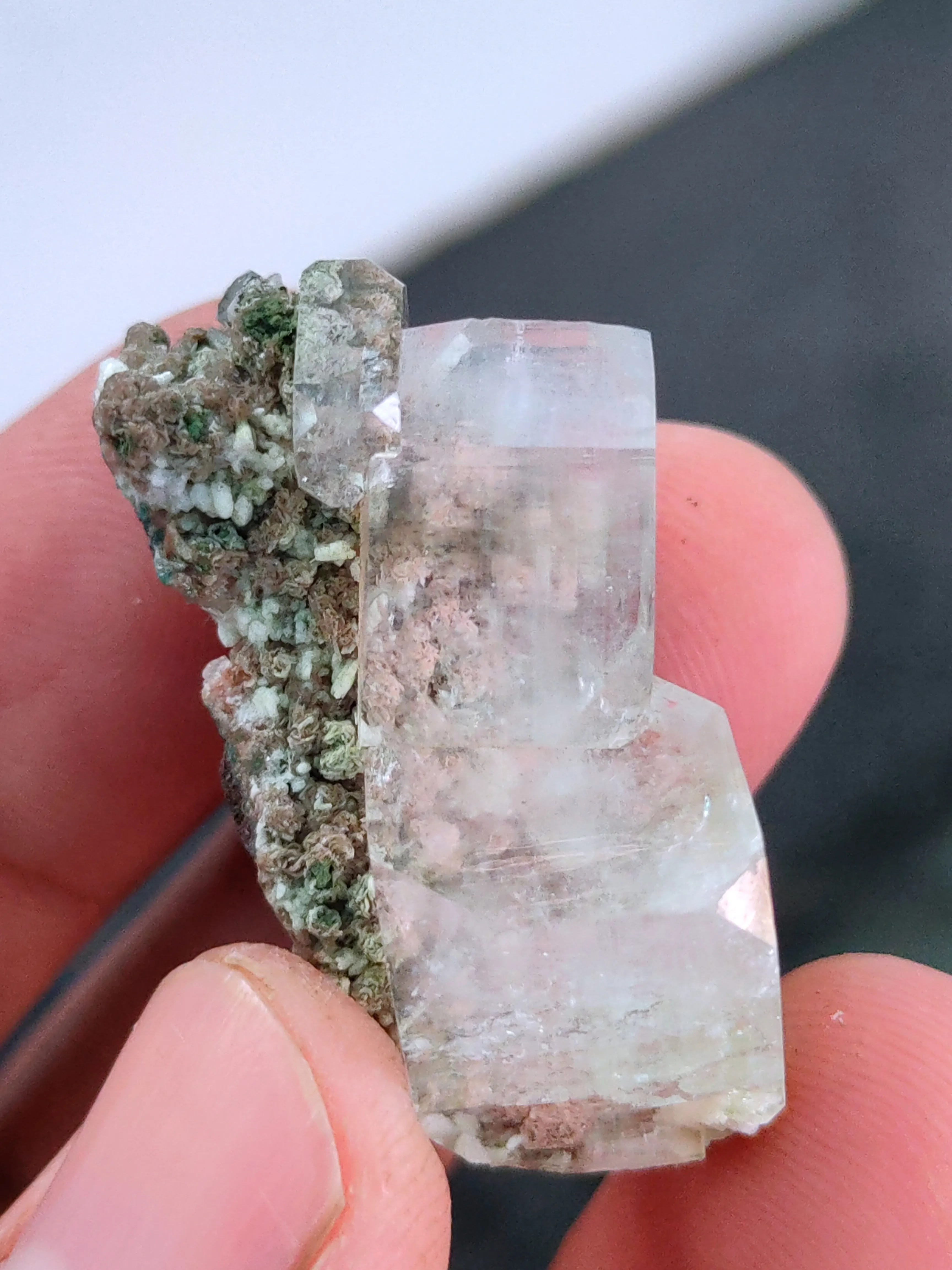 Pink Phantom Apophyllite with Chalcedony Natural Mineral specimen - image 7
