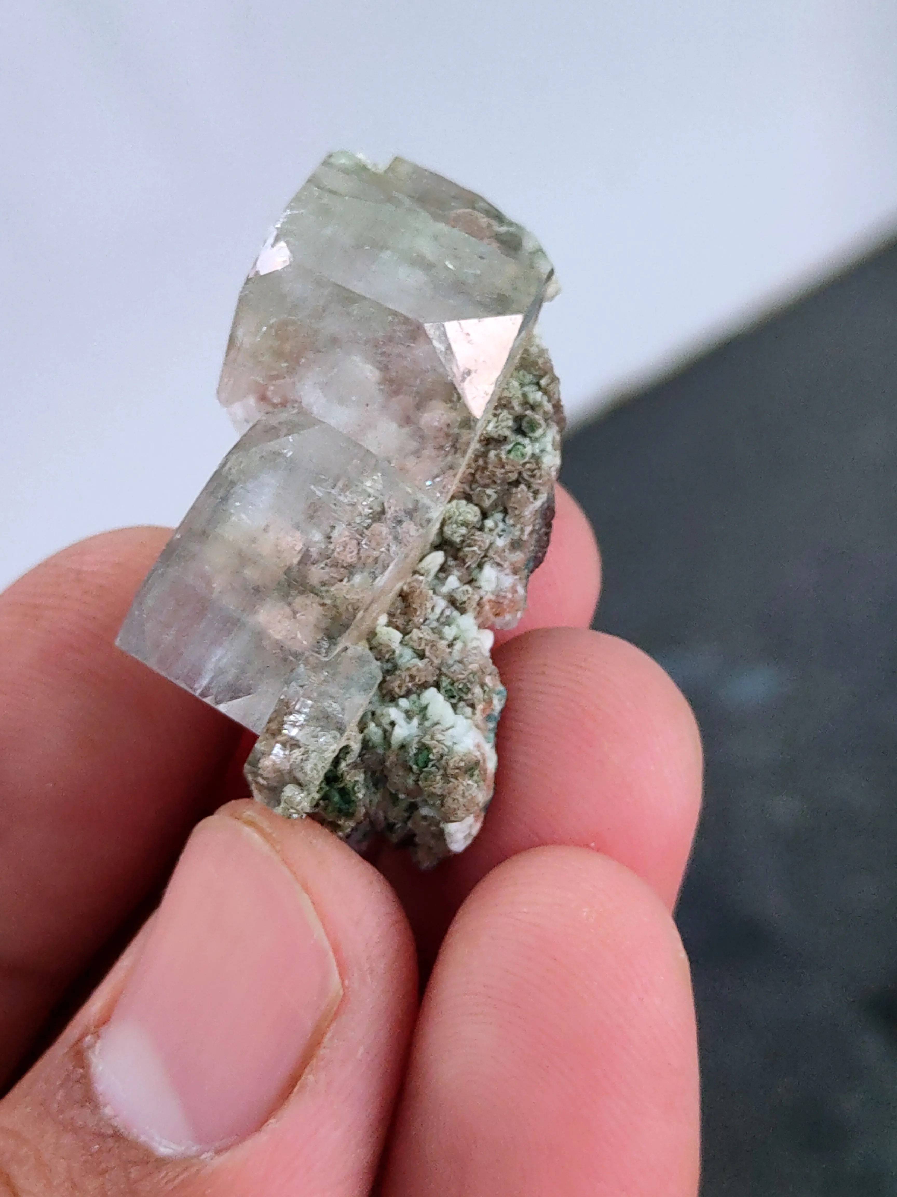 Pink Phantom Apophyllite with Chalcedony Natural Mineral specimen - image 3