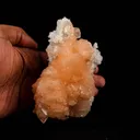 Pink Stilbite Cluster on Chalcedony Natural Mineral Specimen - image 3