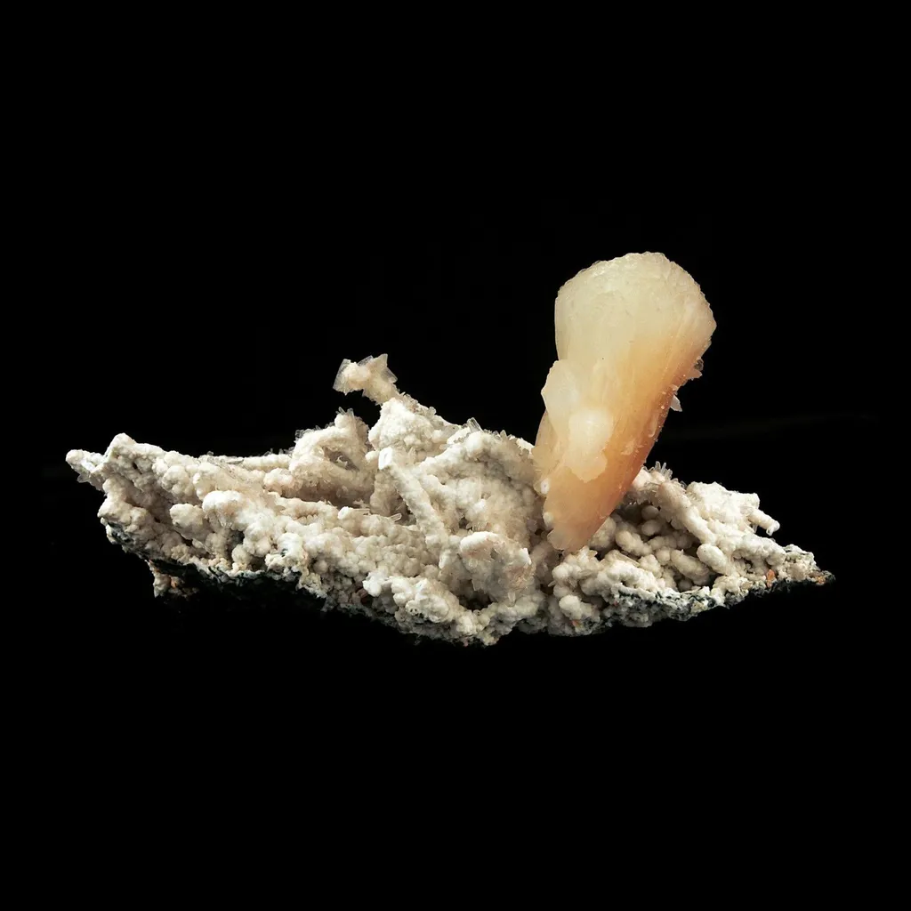 Pink Stilbite Crystal on Chalcedony Natural Formation - image 4