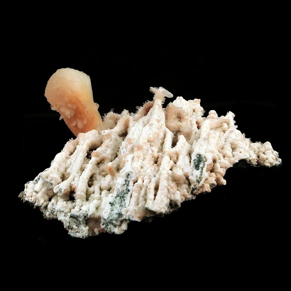Pink Stilbite Crystal on Chalcedony Natural Formation - image 2