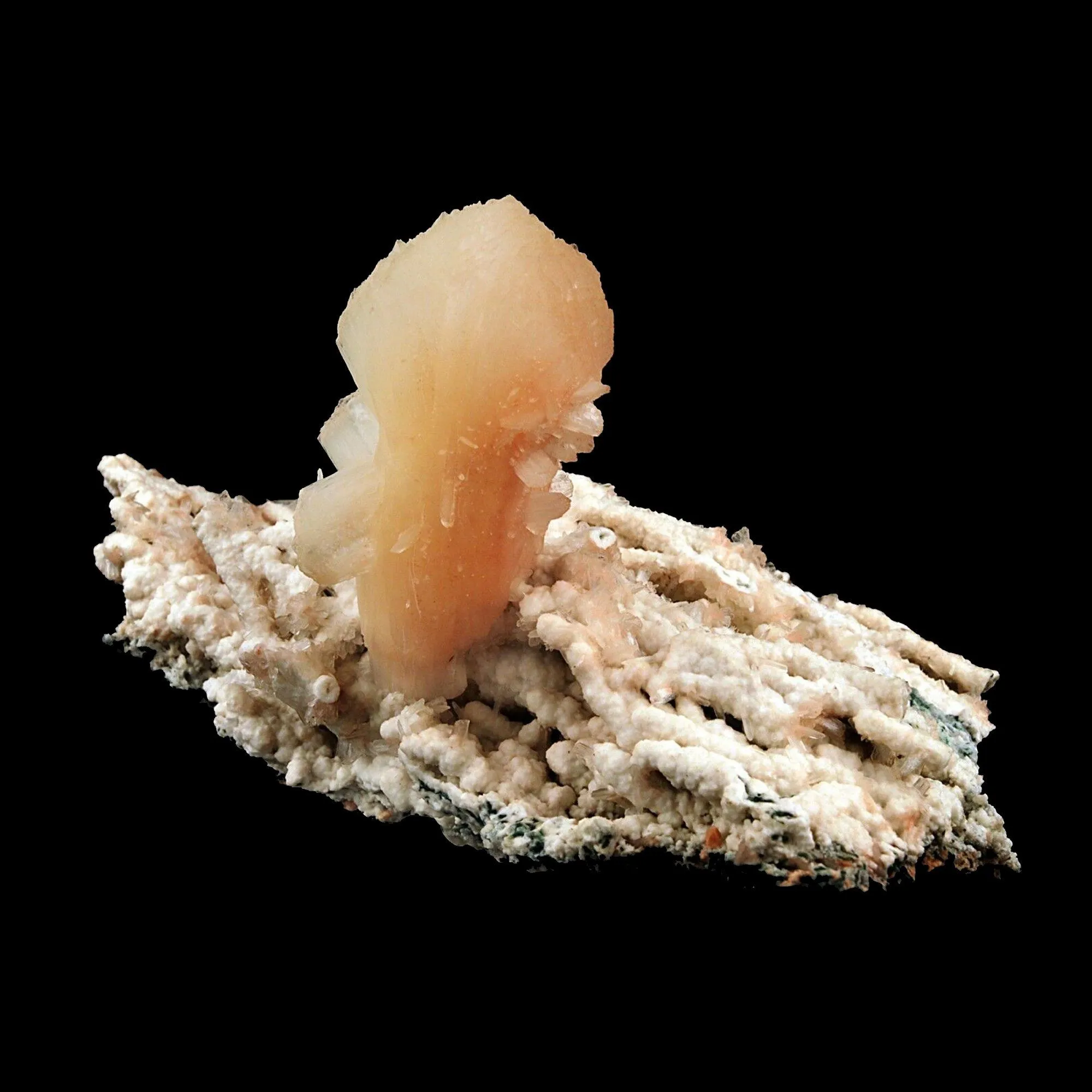 Pink Stilbite Crystal on Chalcedony Natural Formation - image 3
